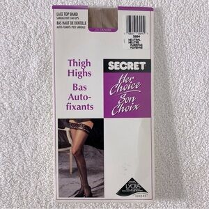 Vintage Secret Thigh Highs With Lace Top Band in Neutral Average NWT
